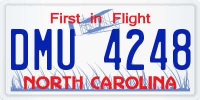 NC license plate DMU4248
