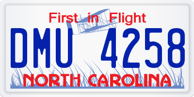 NC license plate DMU4258