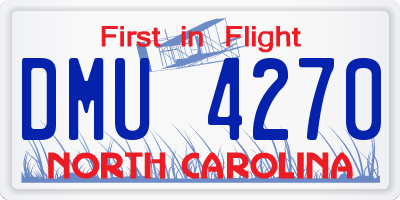 NC license plate DMU4270