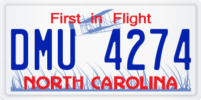 NC license plate DMU4274