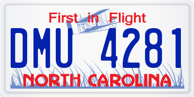 NC license plate DMU4281