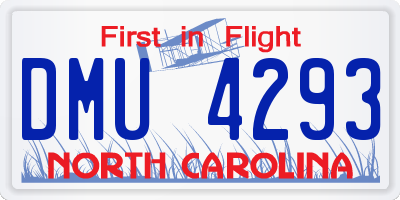 NC license plate DMU4293