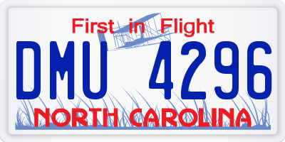 NC license plate DMU4296