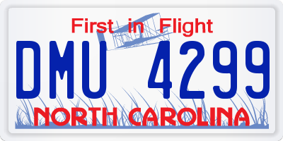 NC license plate DMU4299