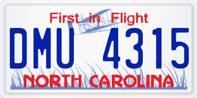 NC license plate DMU4315