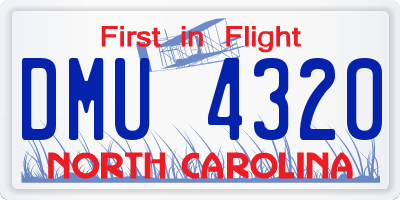 NC license plate DMU4320
