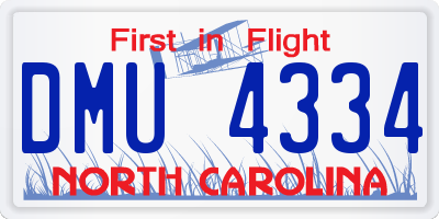 NC license plate DMU4334