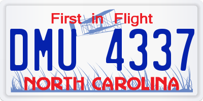 NC license plate DMU4337