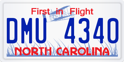 NC license plate DMU4340