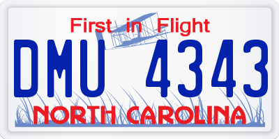 NC license plate DMU4343