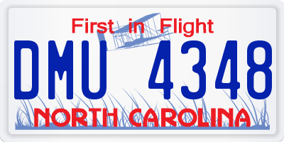 NC license plate DMU4348