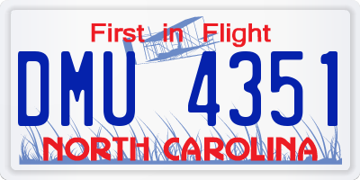 NC license plate DMU4351