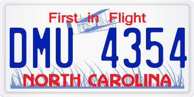 NC license plate DMU4354