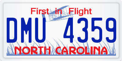 NC license plate DMU4359