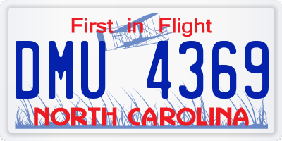 NC license plate DMU4369