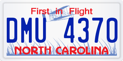 NC license plate DMU4370