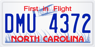 NC license plate DMU4372
