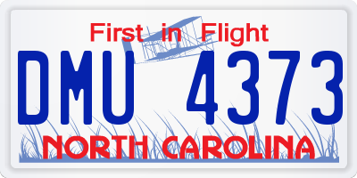 NC license plate DMU4373