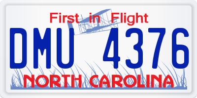 NC license plate DMU4376