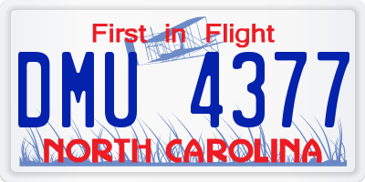 NC license plate DMU4377