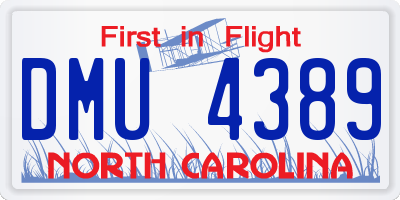 NC license plate DMU4389
