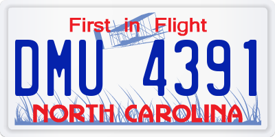 NC license plate DMU4391