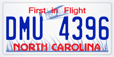 NC license plate DMU4396