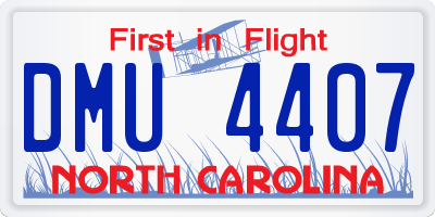 NC license plate DMU4407
