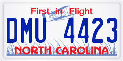 NC license plate DMU4423