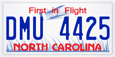 NC license plate DMU4425