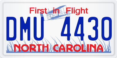 NC license plate DMU4430