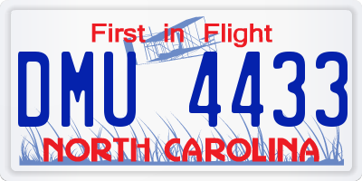 NC license plate DMU4433
