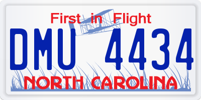 NC license plate DMU4434