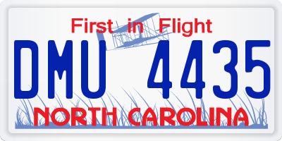 NC license plate DMU4435
