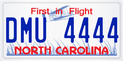 NC license plate DMU4444