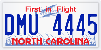NC license plate DMU4445