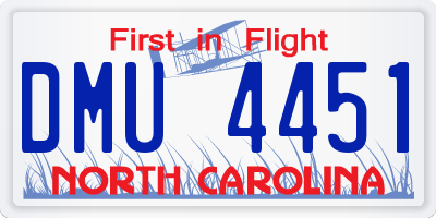 NC license plate DMU4451