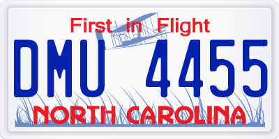 NC license plate DMU4455