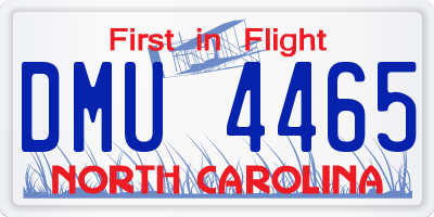 NC license plate DMU4465