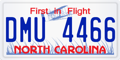 NC license plate DMU4466
