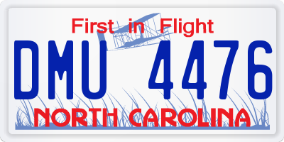 NC license plate DMU4476