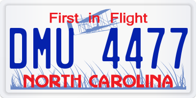 NC license plate DMU4477