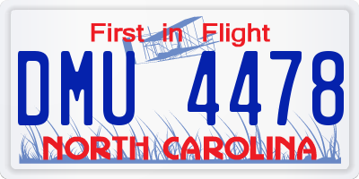 NC license plate DMU4478