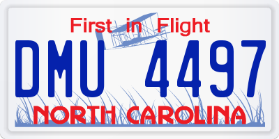 NC license plate DMU4497