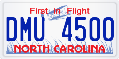 NC license plate DMU4500