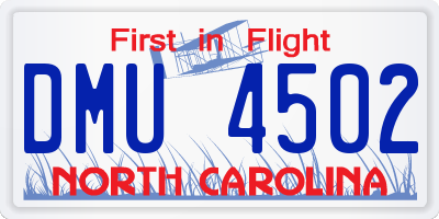 NC license plate DMU4502
