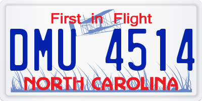 NC license plate DMU4514