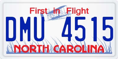 NC license plate DMU4515