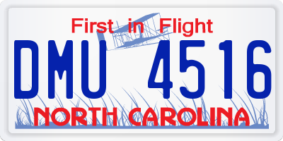 NC license plate DMU4516