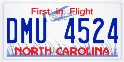 NC license plate DMU4524